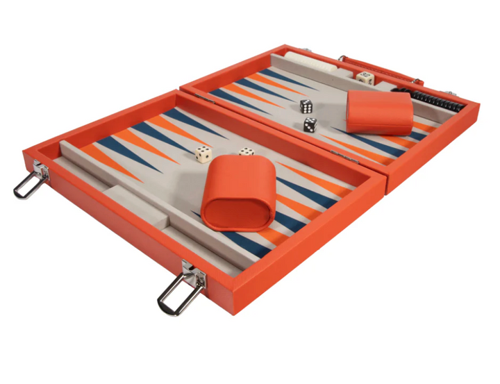 Mini Leather Backgammon Set