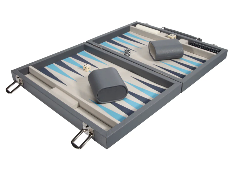 Mini Leather Backgammon Set