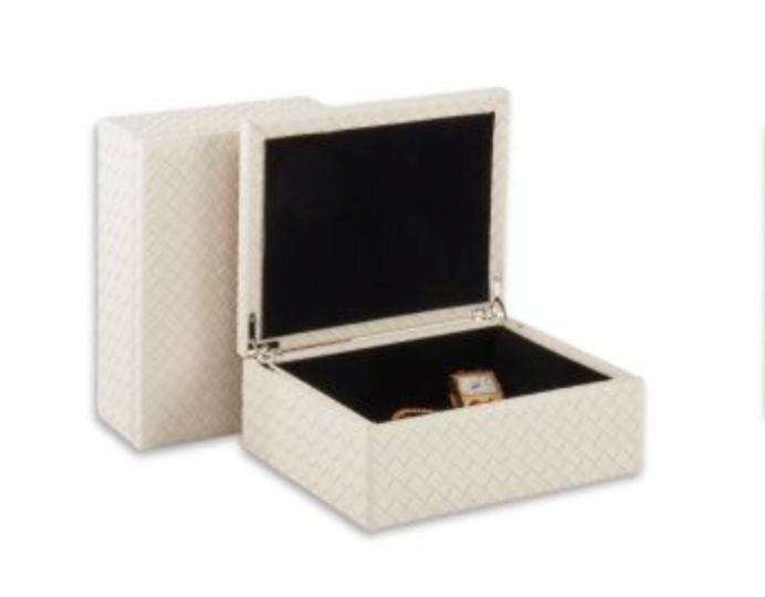 bbk Leather Woven Boxes