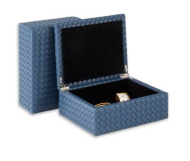 bbk Leather Woven Boxes