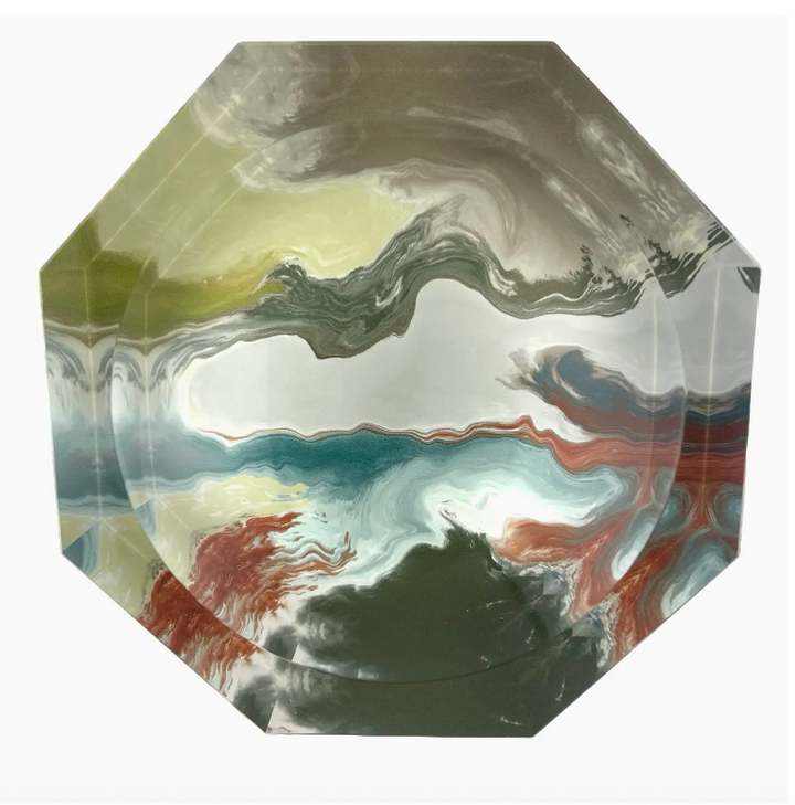 Octagon Waves Acrylic Bowl