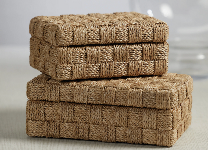 Natural Abaca Hinged Boxes