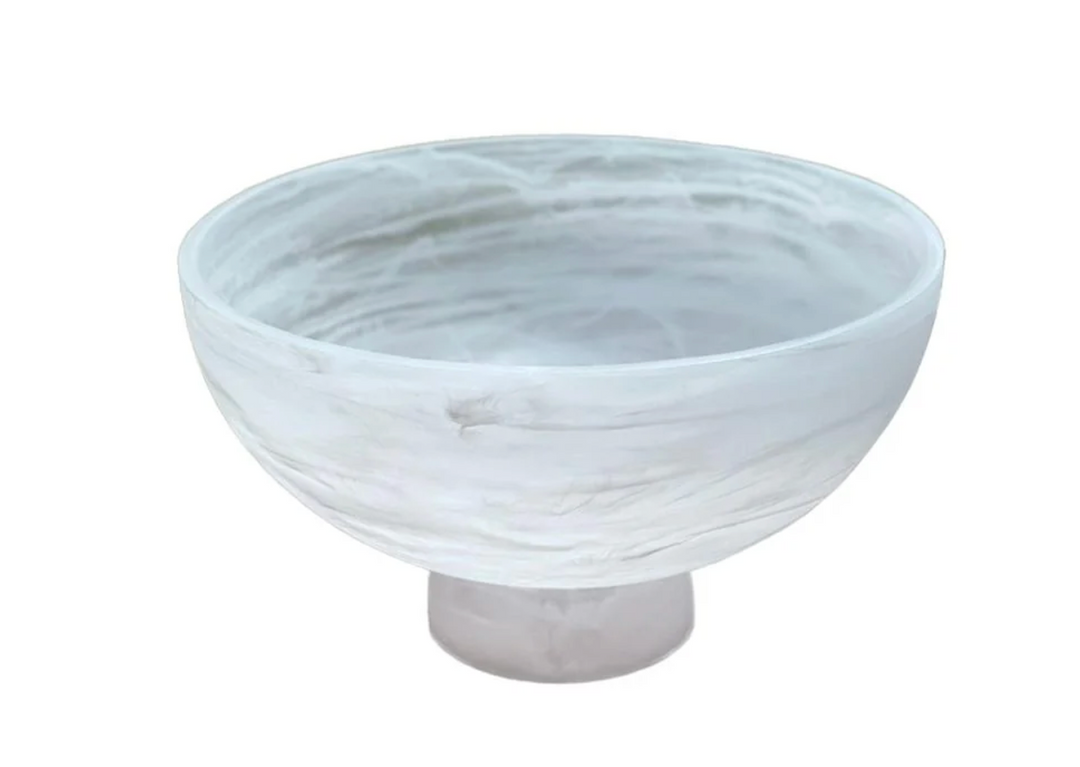 Resin White Raised Salad Bowl