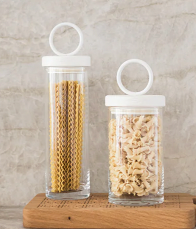 White Iron Top Canister- medium