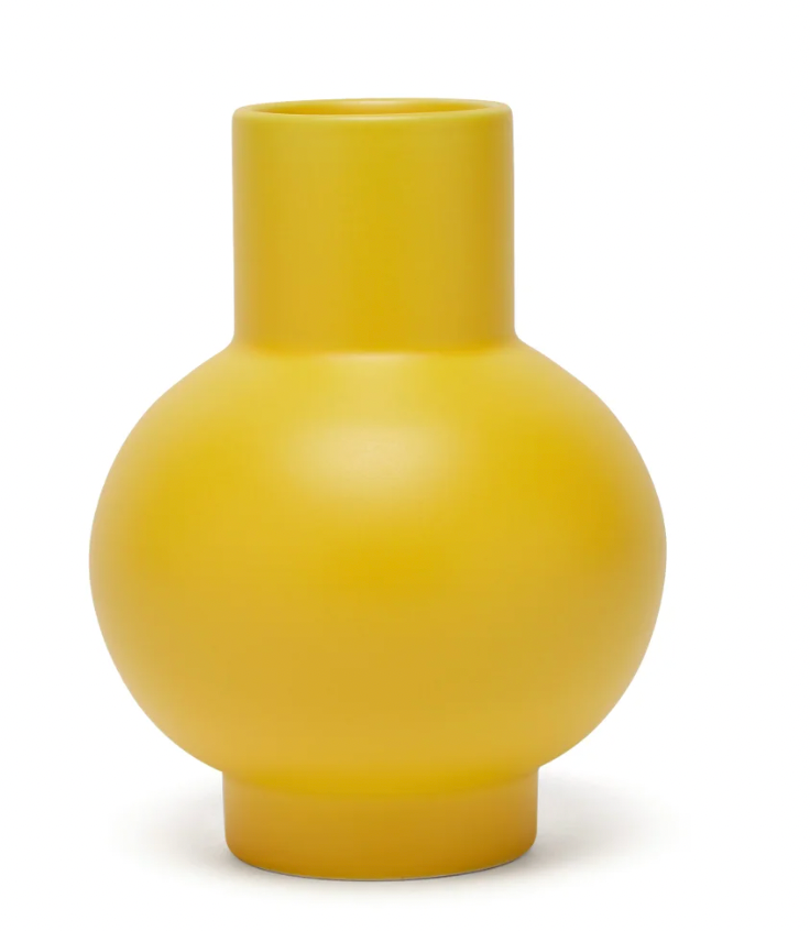 Small Freesia Yellow Earthenware Vase