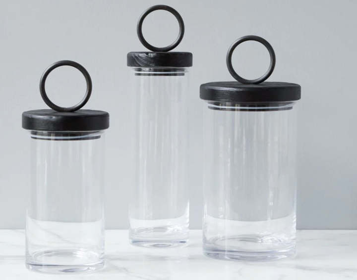 White Iron Top Canister- medium