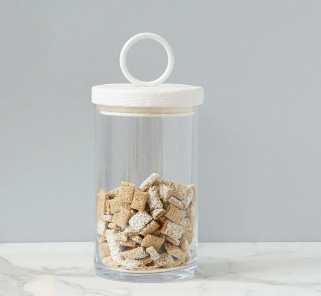 White Iron Top Canister- medium