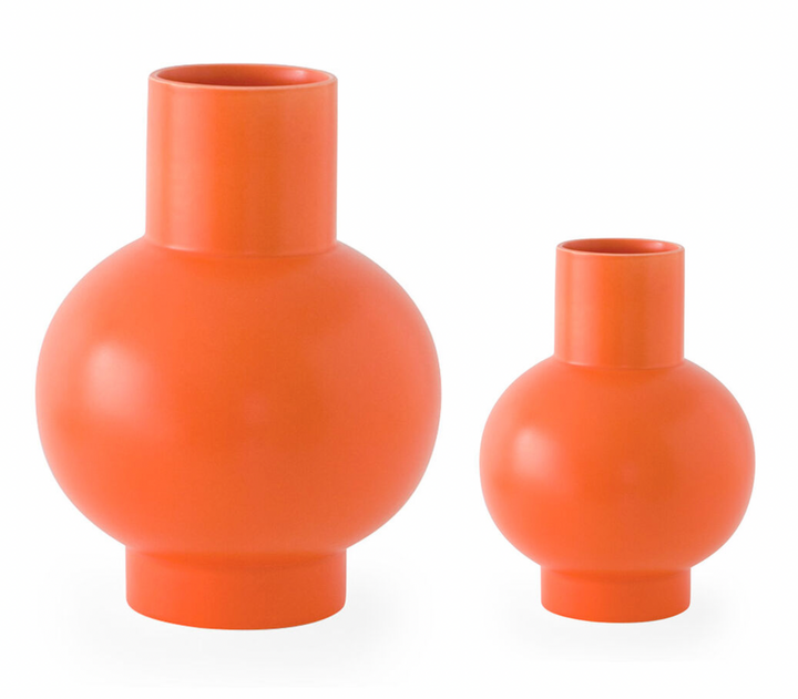 Small Vibrant Orange Earthenware Vase