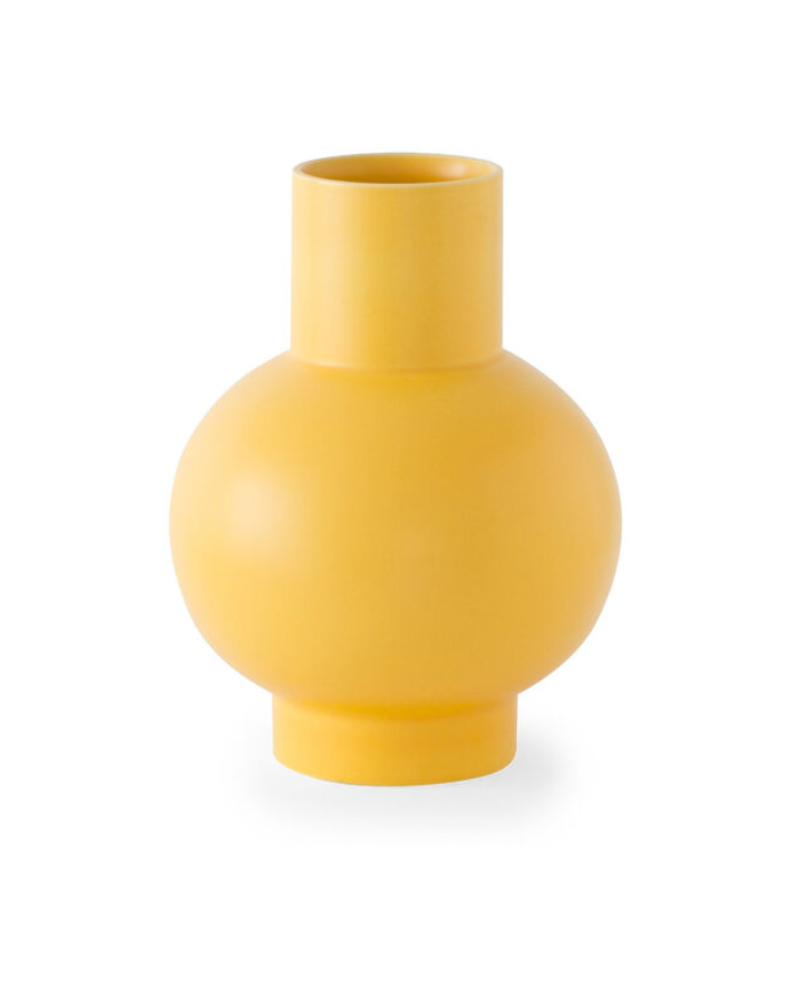 Small Freesia Yellow Earthenware Vase