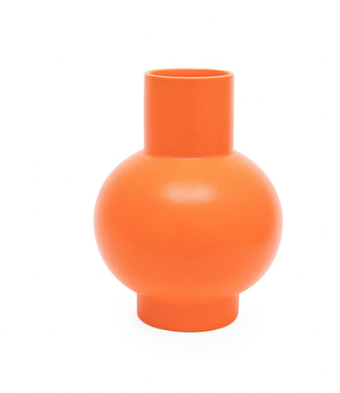 Small Vibrant Orange Earthenware Vase