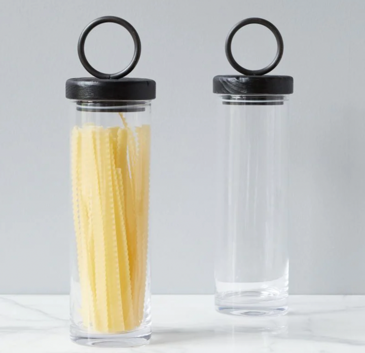 White Iron Top Canister- tall