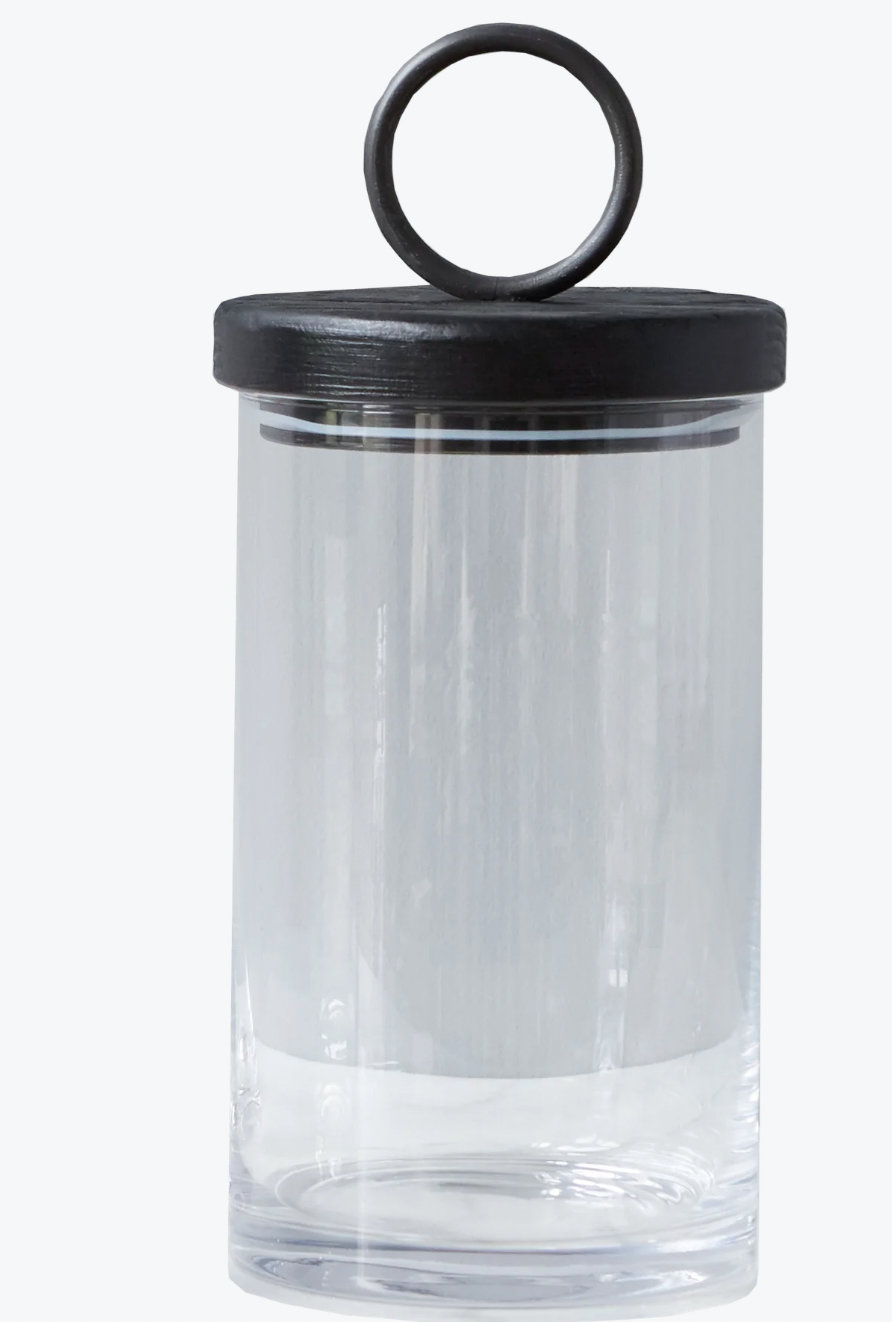 White Iron Top Canister- medium