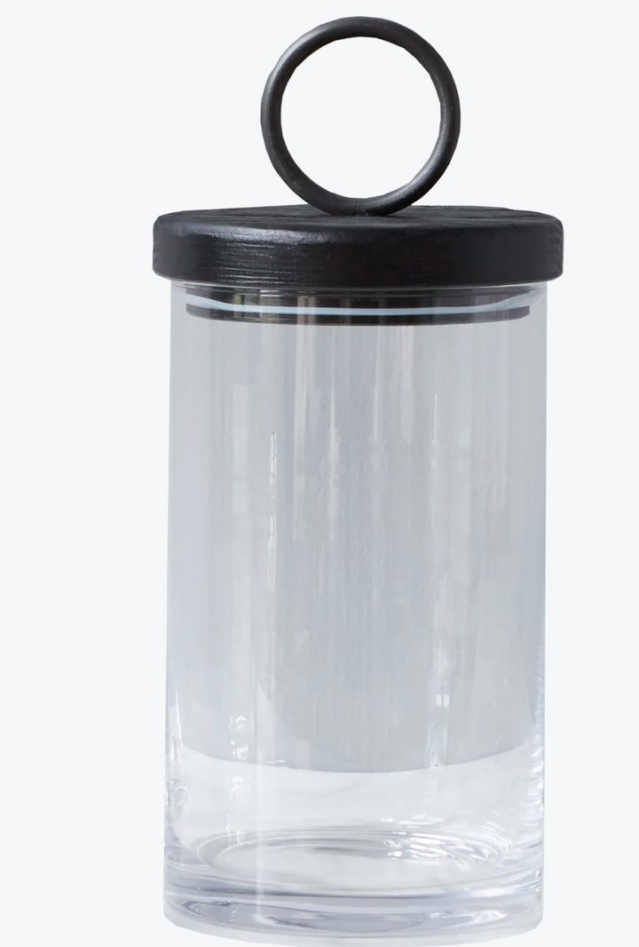 White Iron Top Canister- medium
