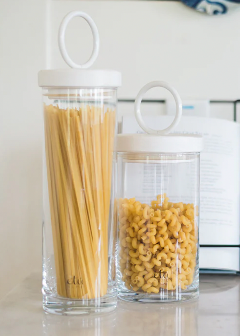 White Iron Top Canister- medium