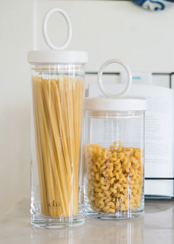 White Iron Top Canister- medium