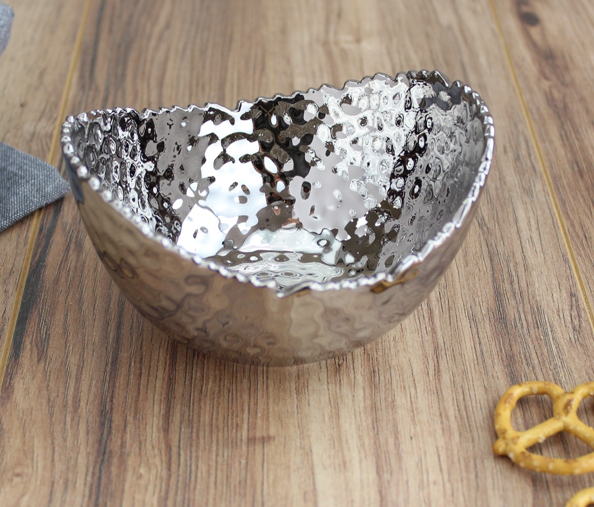 Hammered Porcelain Oval Bowls- 3 Sizes