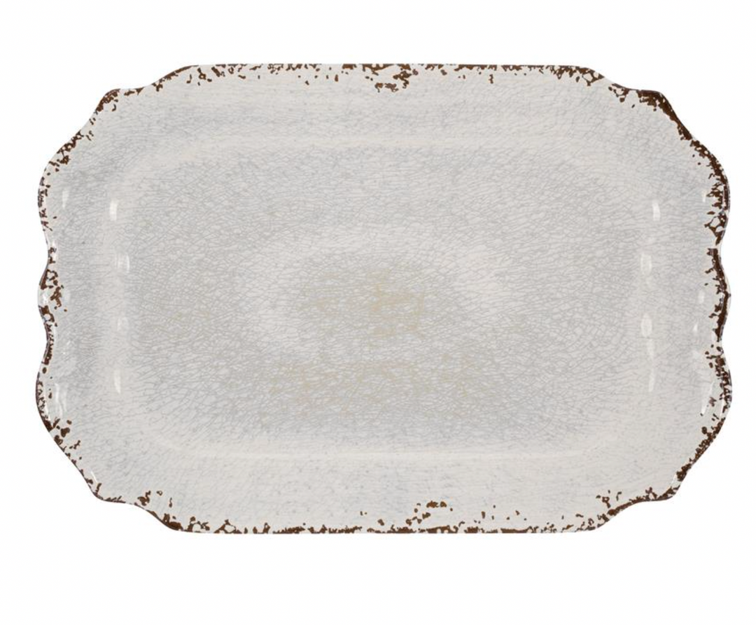 Crackle Melamine 20" Rectangle Tray