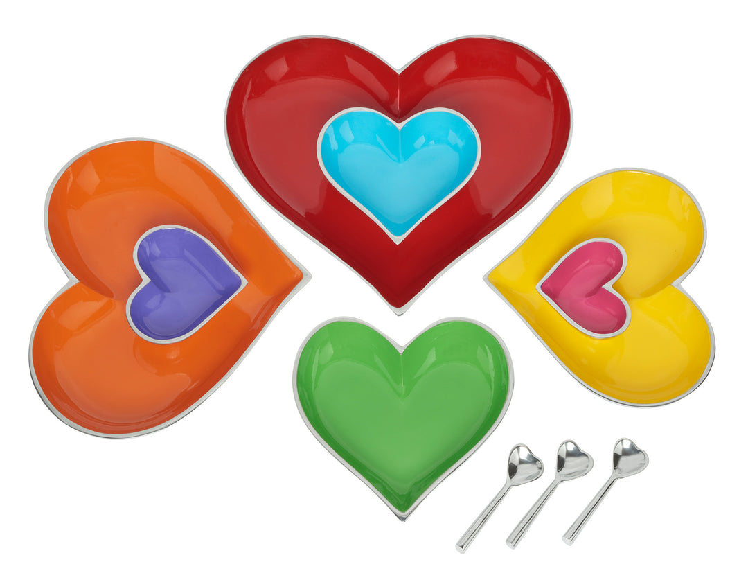 7 Rainbow Heart Set