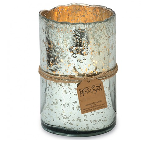 Grapefruit Pine Silver Hurricane Candle