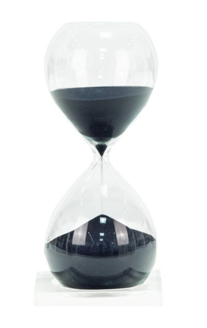 30 Minute Crystal Sand Timer on Crystal Base