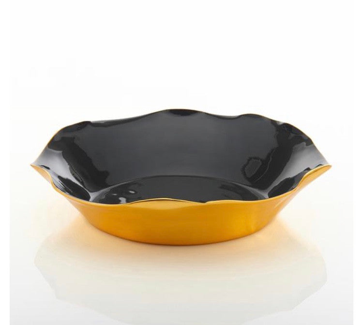 Graphite Ruffled Bowl- Medium