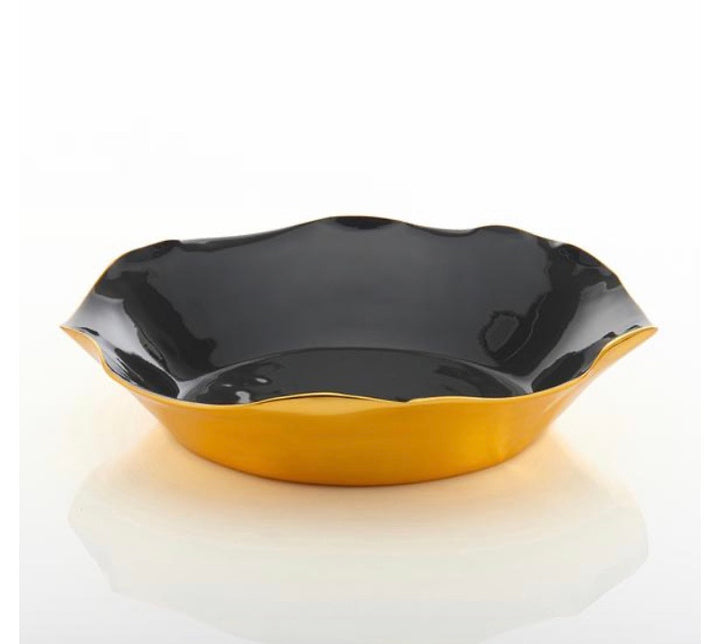 Graphite Ruffled Bowl- Medium