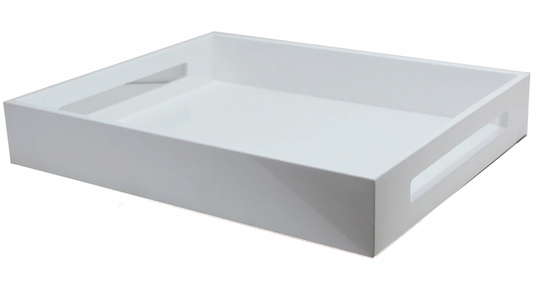 White Lacquer Tray- Medium