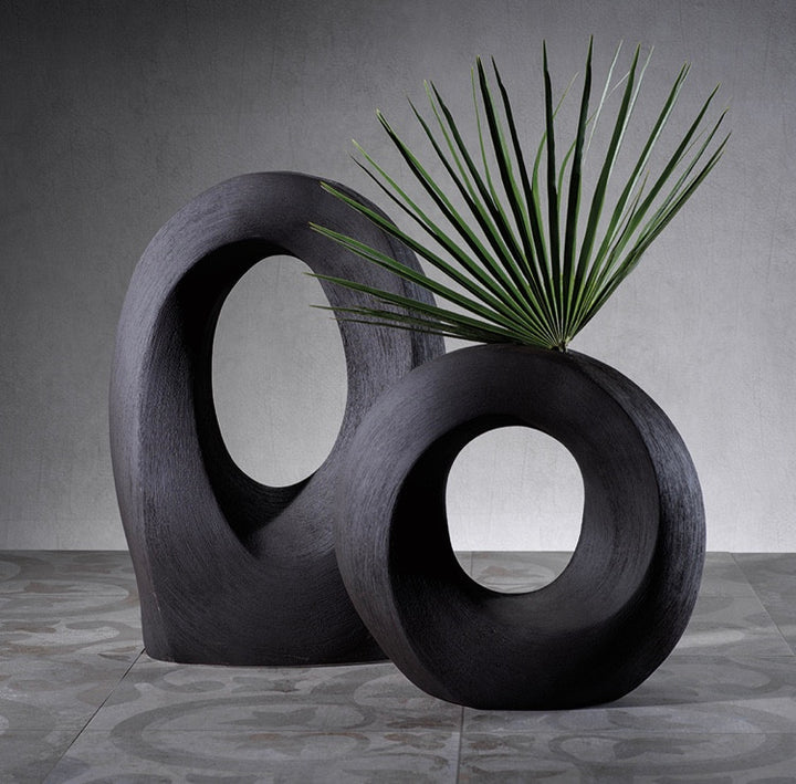 Black Manzanillo Porcelain Vases- 2 sizes