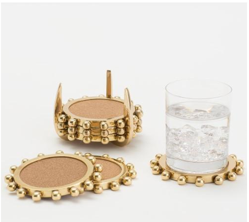 Starburst Crown Coasters- Gold