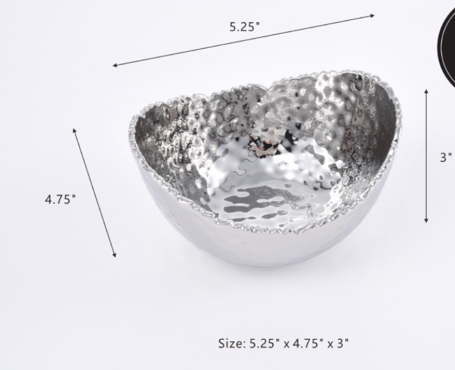 Hammered Porcelain Oval Bowls- 3 Sizes