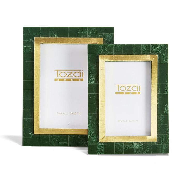 5 x 7 Green Resin and Gold Frame