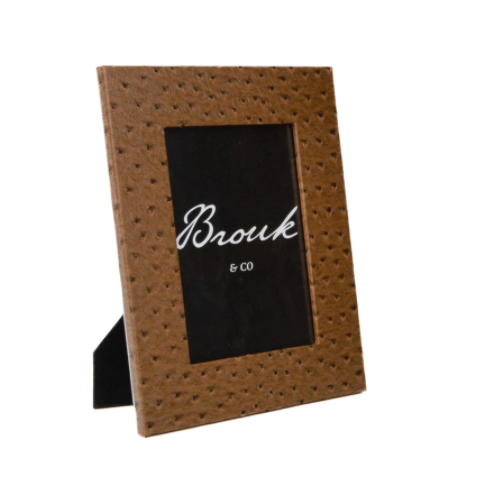 Ostrich Style Leather 5 x 7 Frame
