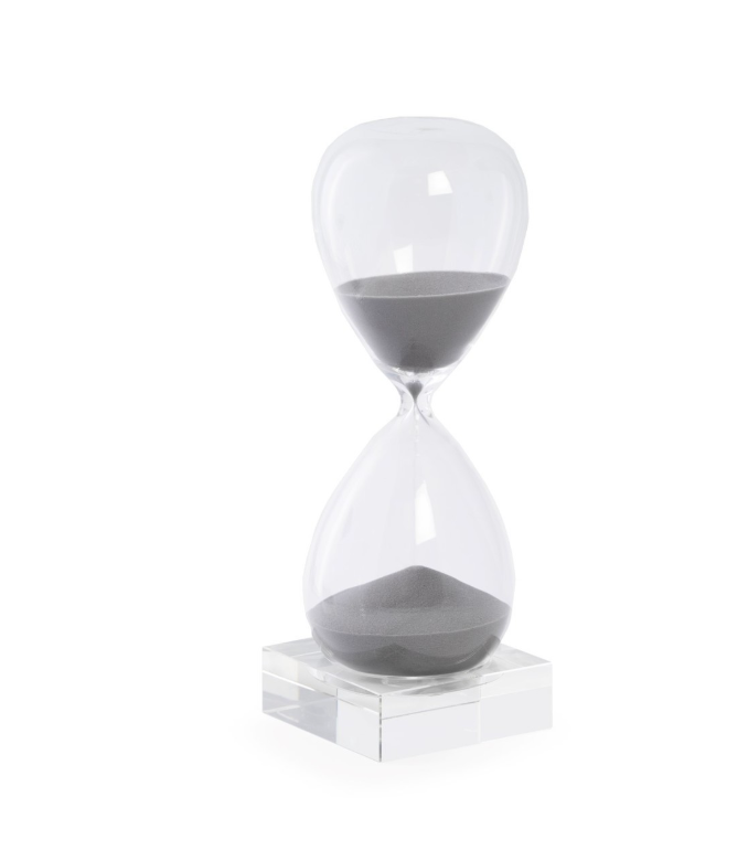 60 Minute Crystal Sand Timer on Crystal Base