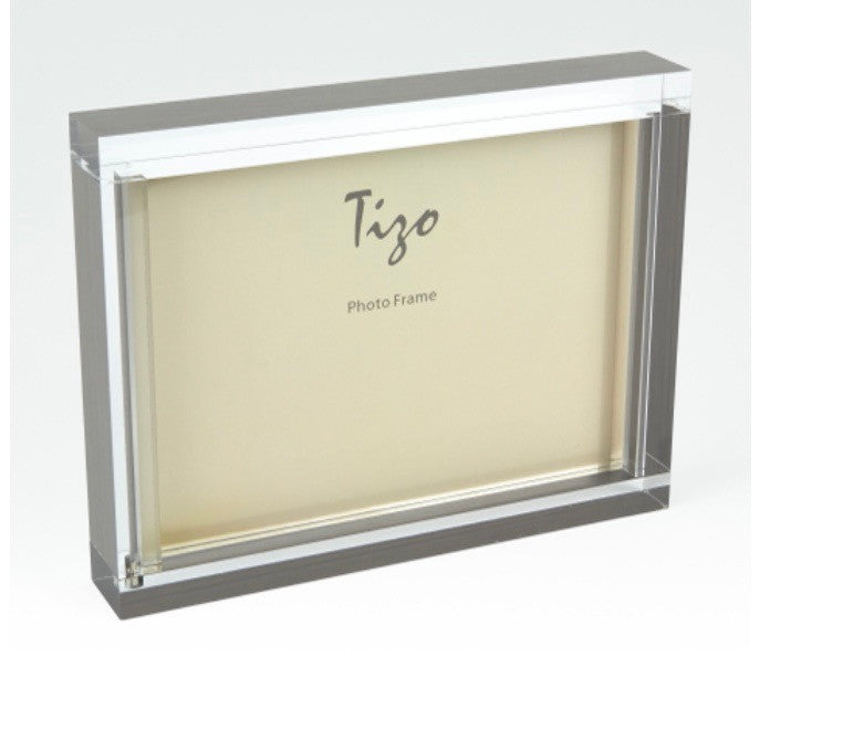 Acrylic Block Frame w Silver or Gold Surround 5 x 7