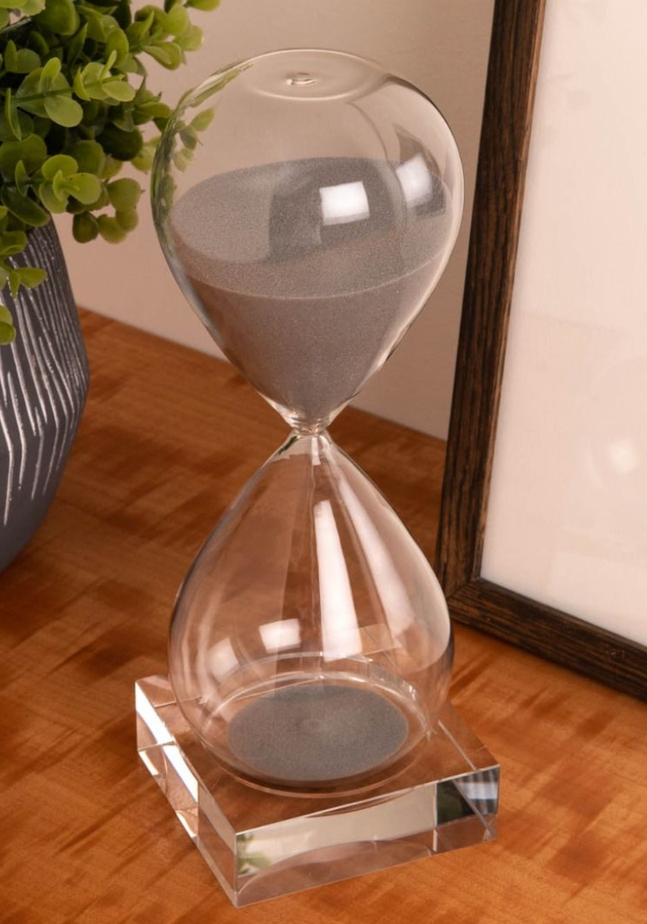 30 Minute Crystal Sand Timer on Crystal Base
