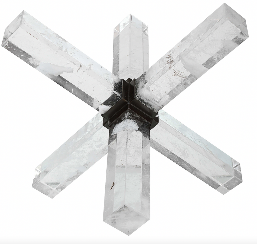 Faux Quartz Crystal X Sculpture