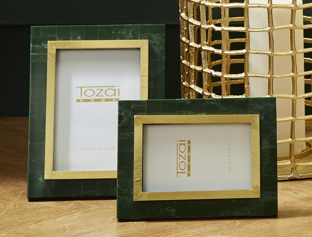 4 x6 Green Resin and Gold Frame