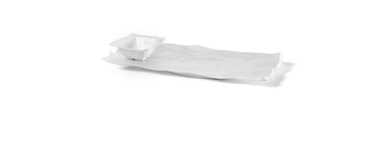 Ruffle White Melamine Sandwich Platter