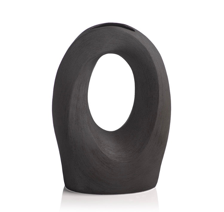 Black Manzanillo Porcelain Vases- 2 sizes