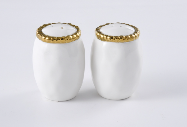 Salt and Pepper Shakers with Silver