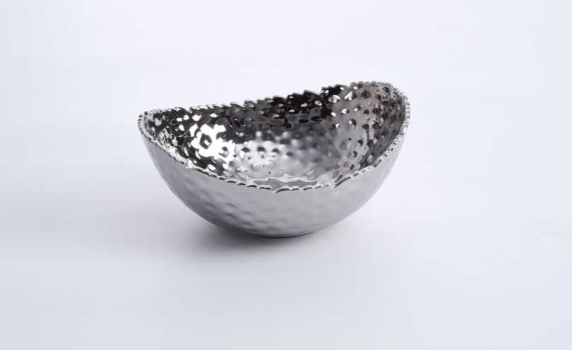 Hammered Porcelain Oval Bowls- 3 Sizes