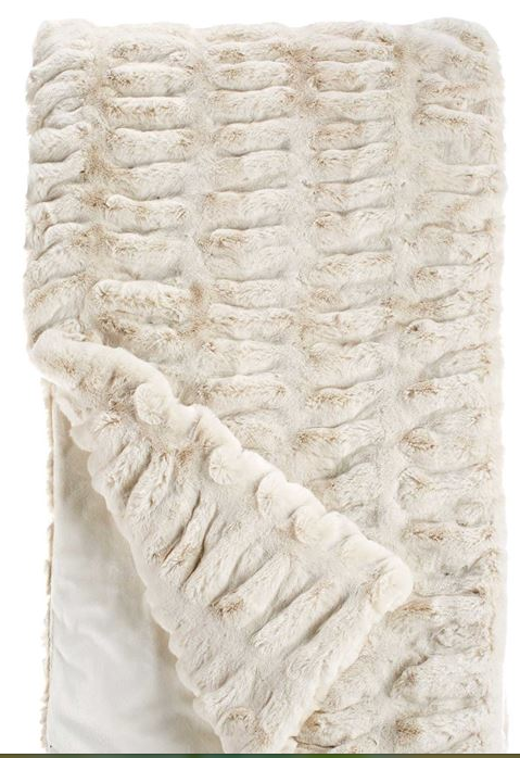 Ivory Mink Faux Fur Throw