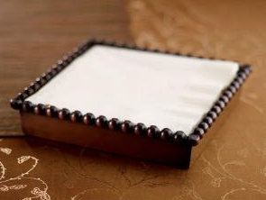 Beaded copper lunch napkin holder