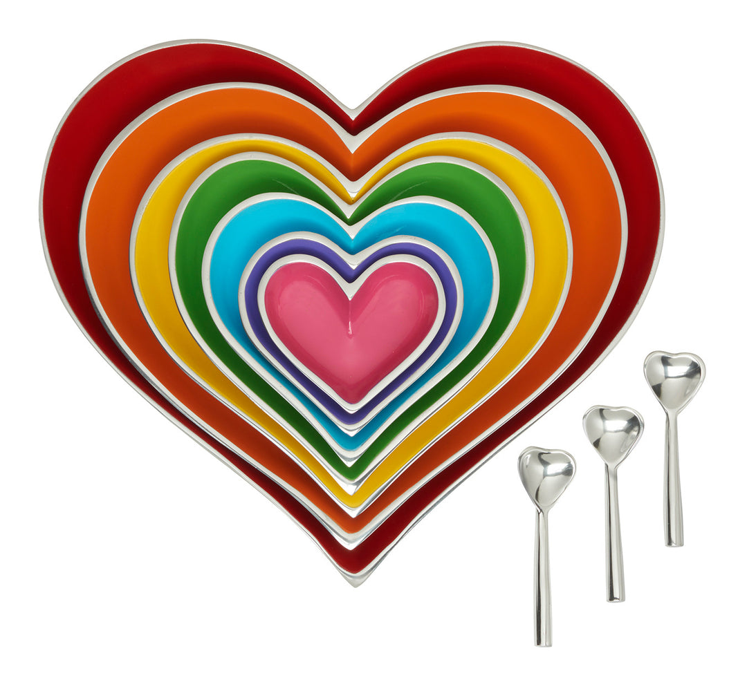 7 Rainbow Heart Set