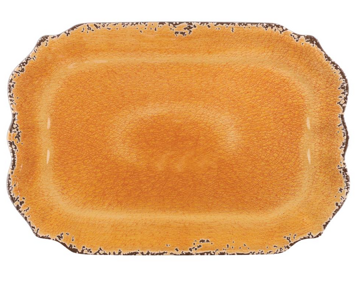 Crackle Melamine 20" Rectangle Tray