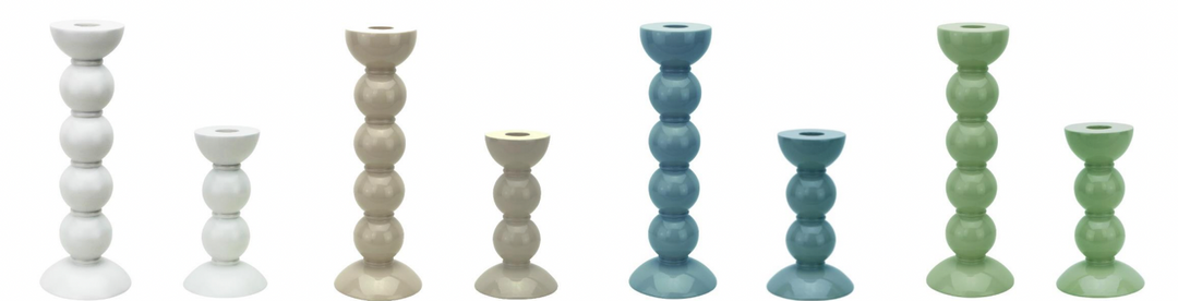 Lacquered Wood Candlesticks- Multiple Sizes and Colors