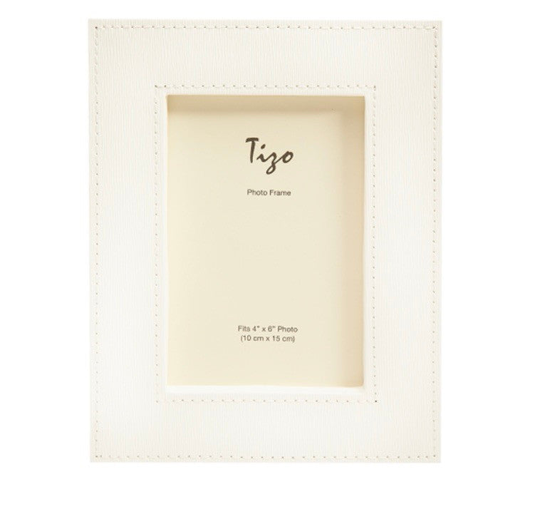 White Faux Leather 5x7 Frame