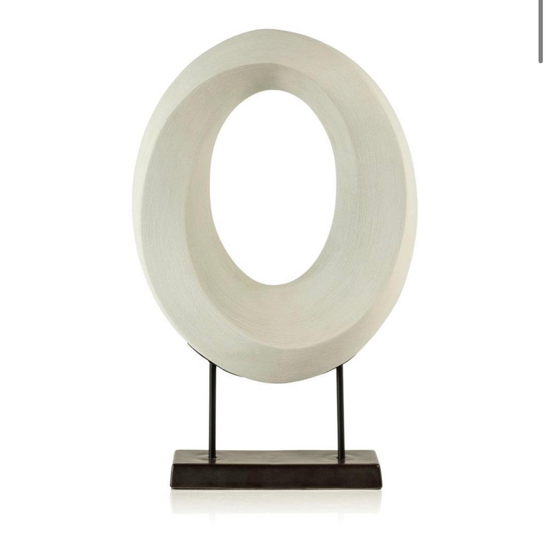 White Porcelain Oval Twist on Stand