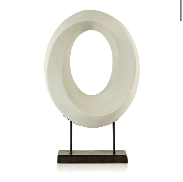 White Porcelain Oval Twist on Stand