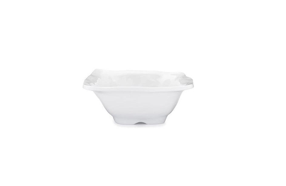 Ruffle White Melamine Small Square Dip Bowl